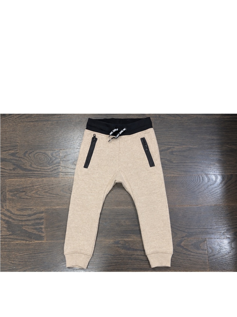 H&M Boys' Tan Jogger Pants with Black Waistband